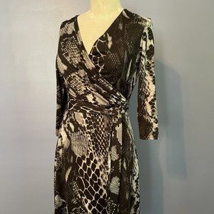 B-Slim NY Collection Shaping Snake Print Wrap Dress Sz XS